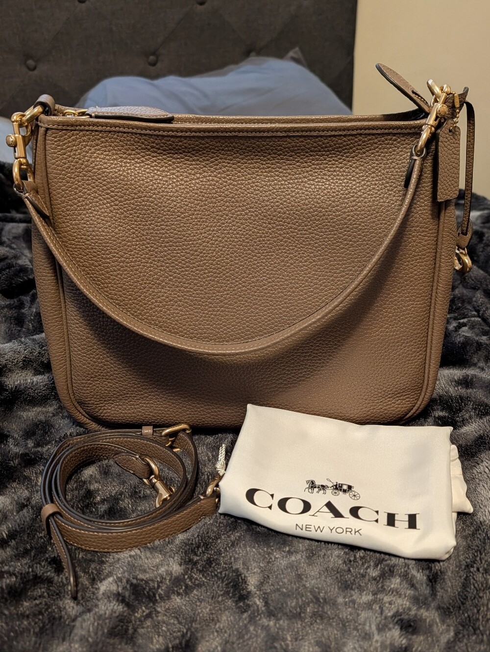 Coach Cary Shoulder Bag, Dark Stone